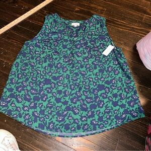 Floral Green and Blue Women's Tank Top